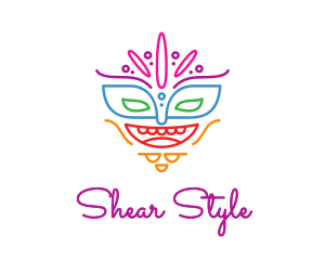 Colorful Mask Outline logo design