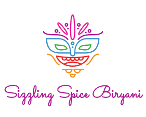 Colorful Mask Outline logo design