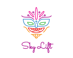 Colorful Mask Outline logo design