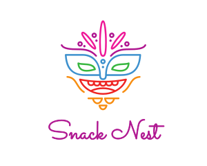 Colorful Mask Outline logo design