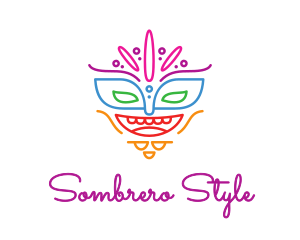 Colorful Mask Outline logo design