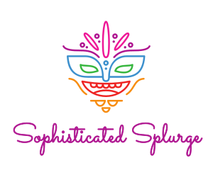 Colorful Mask Outline logo design