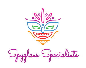 Colorful Mask Outline logo design