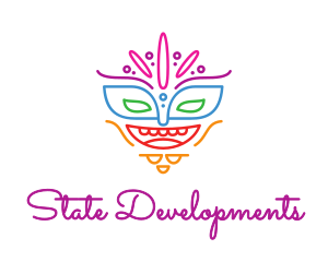 Colorful Mask Outline logo design