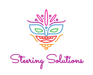 Colorful Mask Outline logo design