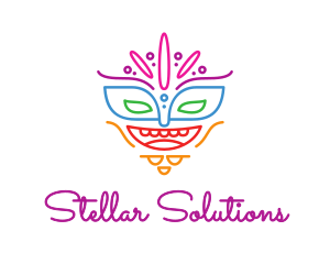 Colorful Mask Outline logo design