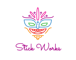 Colorful Mask Outline logo design