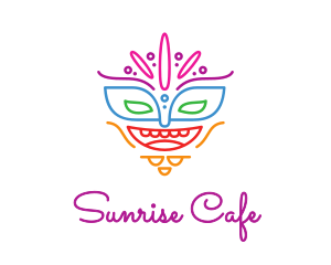 Colorful Mask Outline logo design