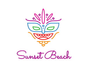 Colorful Mask Outline logo design