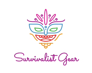 Colorful Mask Outline logo design