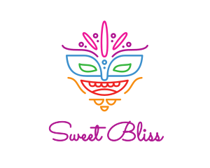 Colorful Mask Outline logo design