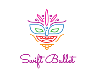 Colorful Mask Outline logo design