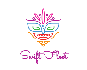 Colorful Mask Outline logo design