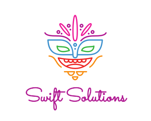 Colorful Mask Outline logo design