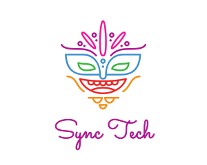 Colorful Mask Outline logo design