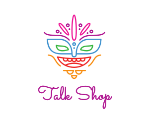 Colorful Mask Outline logo design