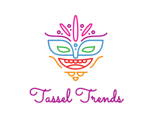 Colorful Mask Outline logo design