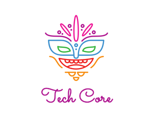 Colorful Mask Outline logo design