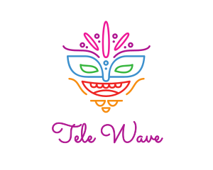 Colorful Mask Outline logo design