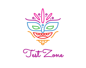 Colorful Mask Outline logo design