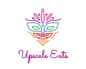 Colorful Mask Outline logo design