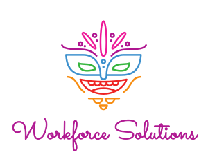 Colorful Mask Outline logo design