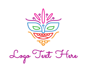 Outline - Colorful Mask Outline logo design