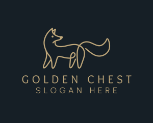 Gold Fox Animal logo design