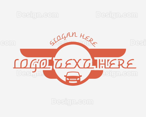 Retro Car Wings Logo