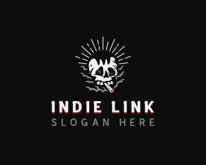 Cigarette Smoking Skull logo