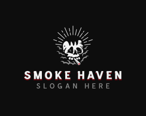Cigarette Smoking Skull logo