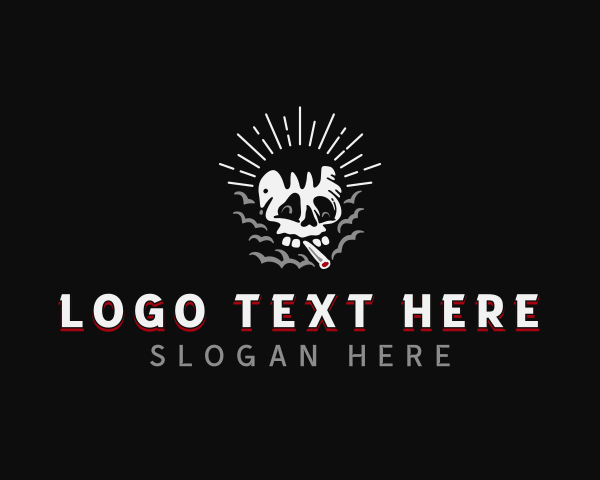 Cigarette Smoking Skull logo