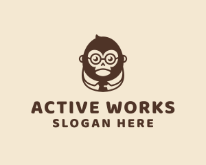 Monkey Boss Businessman logo design