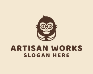 Monkey Boss Businessman logo design