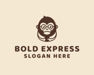 Monkey Boss Businessman logo design