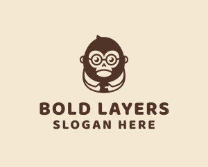 Monkey Boss Businessman logo design