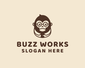 Monkey Boss Businessman logo design