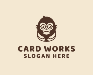 Monkey Boss Businessman logo design