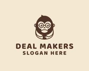 Monkey Boss Businessman logo design