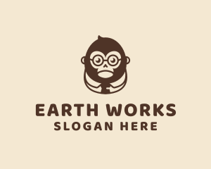 Monkey Boss Businessman logo design