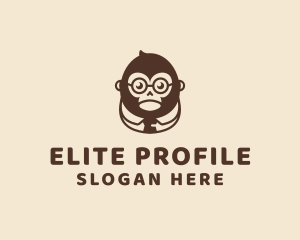 Monkey Boss Businessman logo design