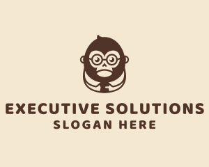 Monkey Boss Businessman logo design