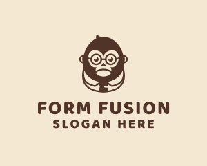 Monkey Boss Businessman logo design