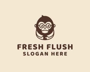 Monkey Boss Businessman logo design