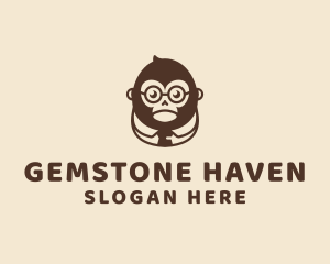 Monkey Boss Businessman logo design