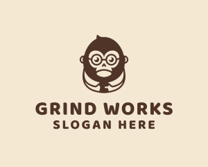 Monkey Boss Businessman logo design