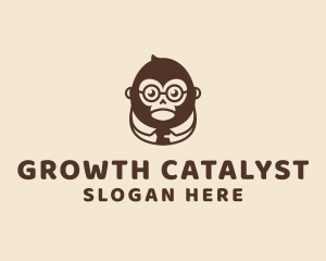 Monkey Boss Businessman logo design