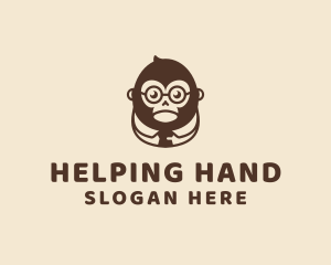 Monkey Boss Businessman logo design