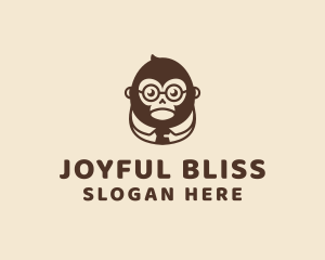 Monkey Boss Businessman logo design