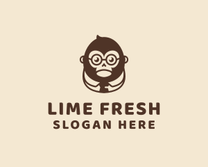 Monkey Boss Businessman logo design